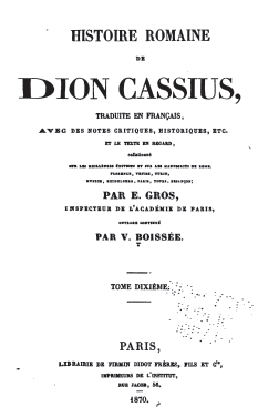 Dion Cassius, traduit par E. Gros Tome X