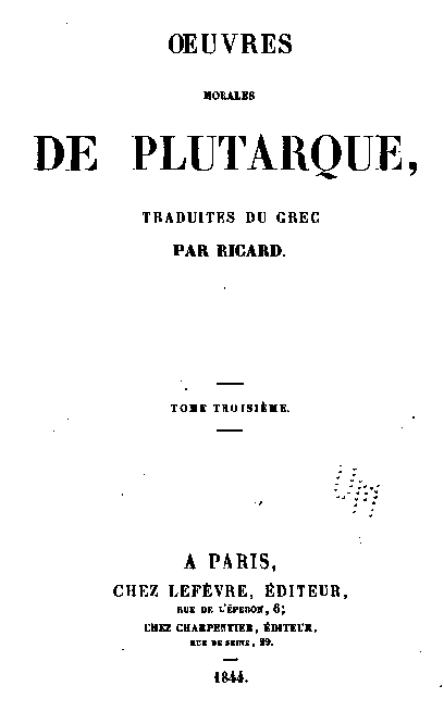 Plutarque, traduit par R. Richard