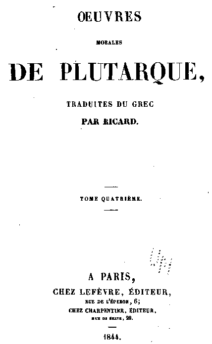Plutarque, traduit par R. Richard