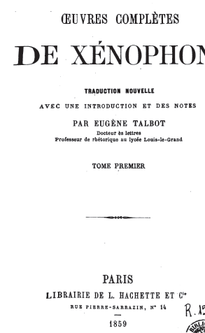 Xénophon, traduit par Eugène Talbot