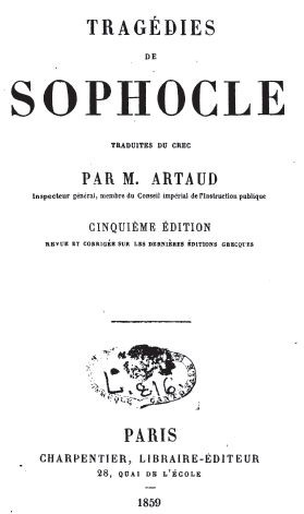 Sophocle traduit par Artaud