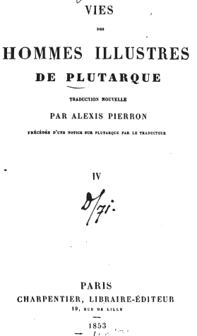 Plutarque, traduit par Alexis Pierron