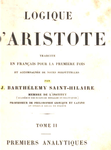 Aristote : Premiers analytiques